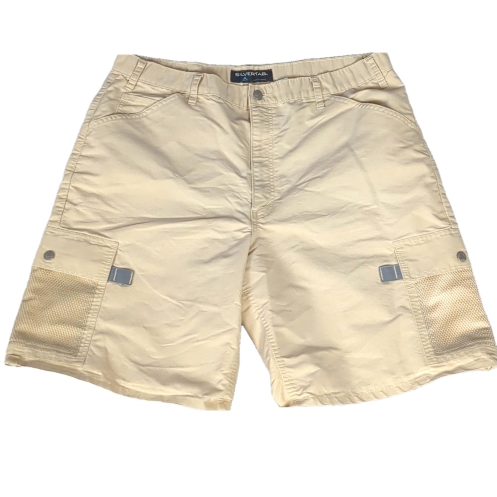 Levi's silvertab cream cargo shorts size 38
